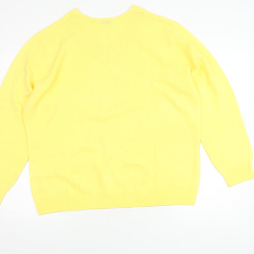 Damart Women's Yellow V-Neck Pullover Jumper XL