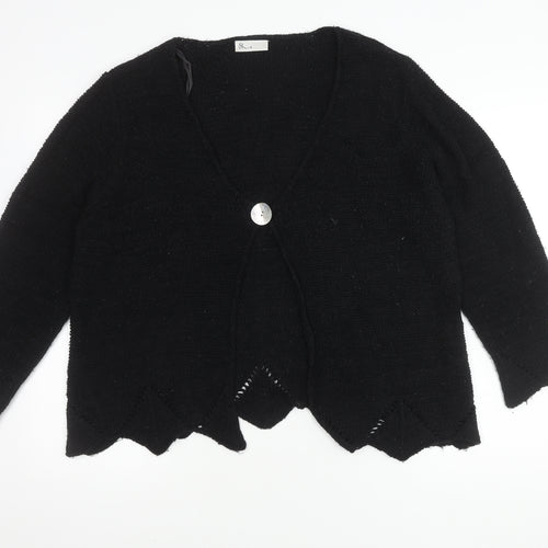 BHS Women's Black V-Neck Cardigan, Size 20
