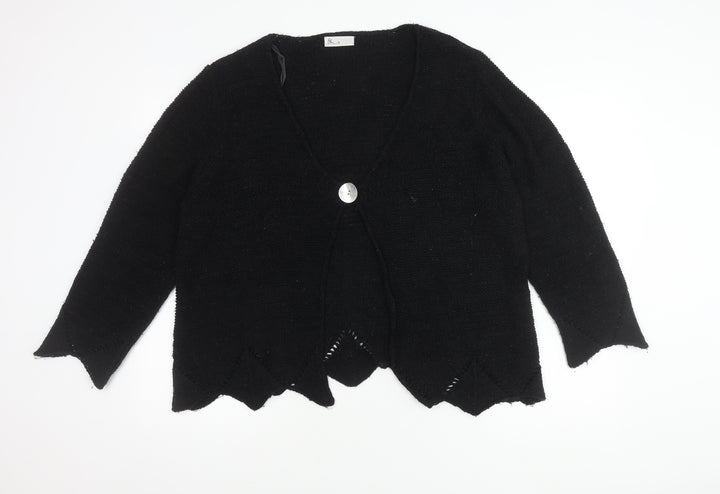 BHS Women's Black V-Neck Cardigan, Size 20