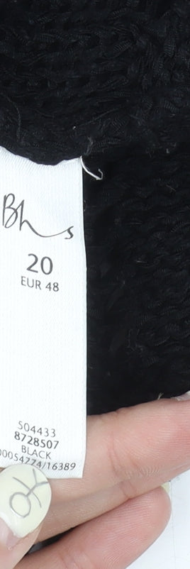 BHS Women's Black V-Neck Cardigan, Size 20