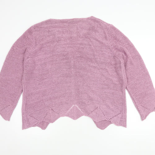BHS Women's Purple Open-Knit Cardigan 20