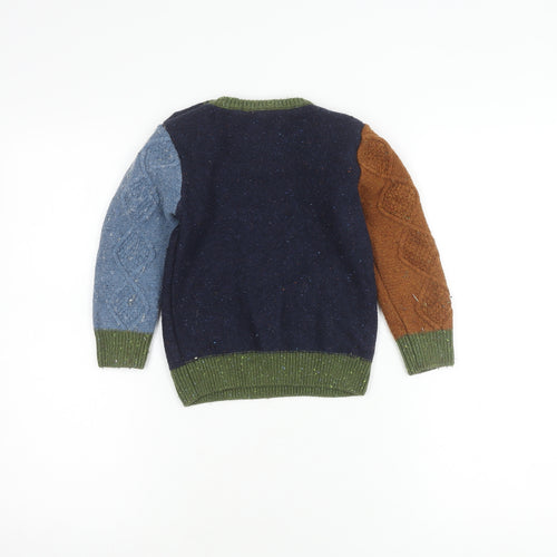 Next Boys Blue Brown Cable-Knit Pullover Jumper 4-5 Years