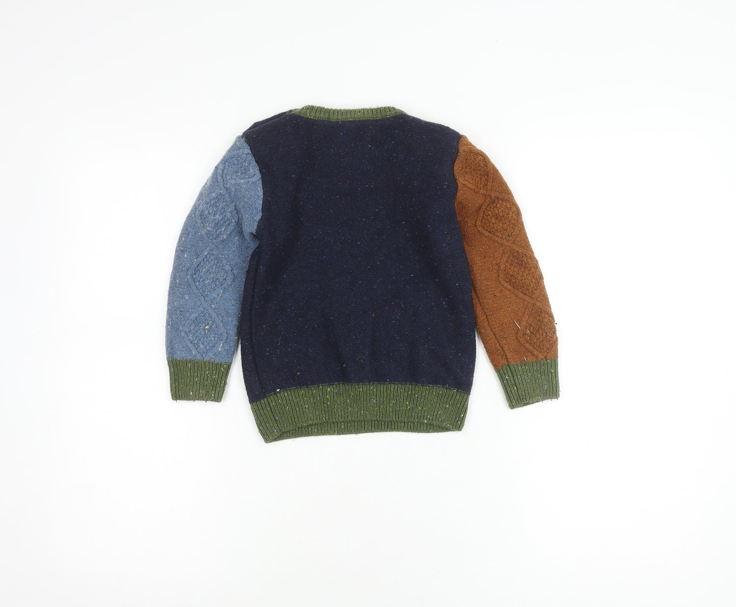 Next Boys Blue Brown Cable-Knit Pullover Jumper 4-5 Years