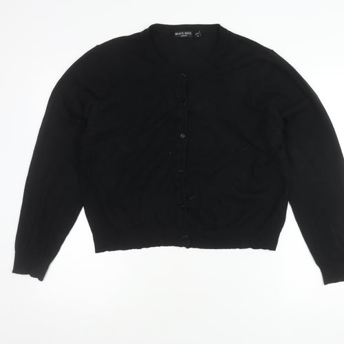 Brave Soul Women's Black Cardigan Size 12 Round Neck