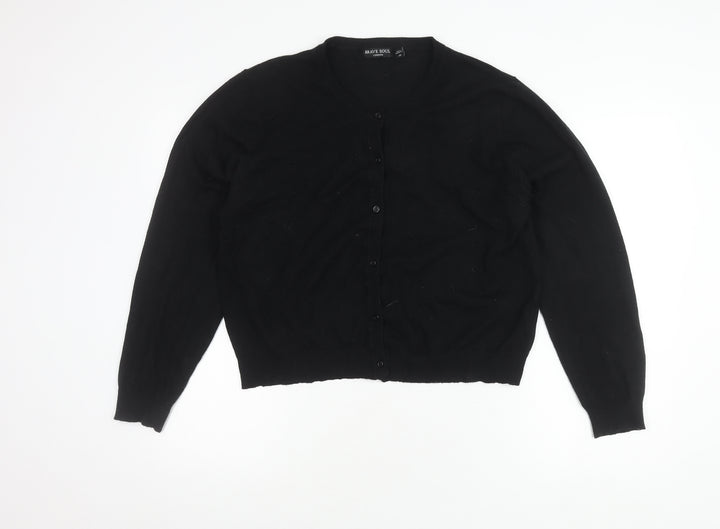 Brave Soul Women's Black Cardigan Size 12 Round Neck