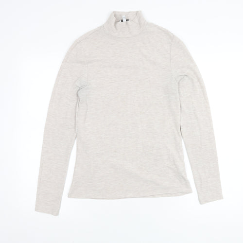 Next Women's Beige Long Sleeve Mock Neck Top
