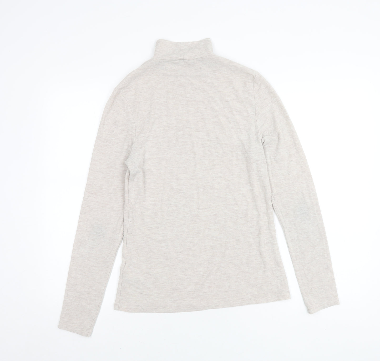 Next Women's Beige Long Sleeve Mock Neck Top