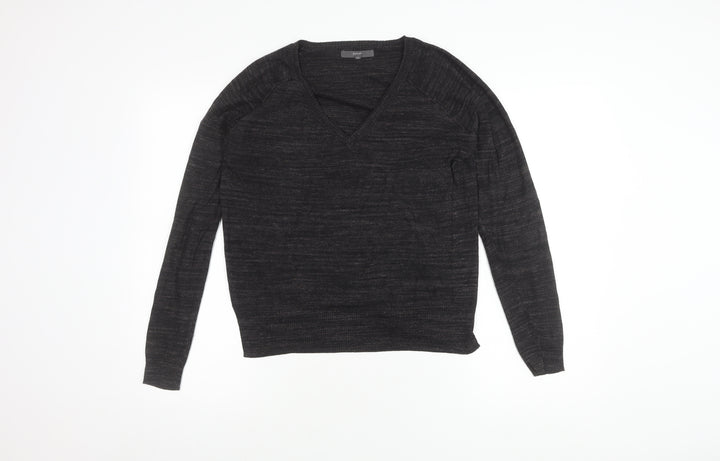 Next Women's Black V-Neck Cotton Pullover Jumper Size 6