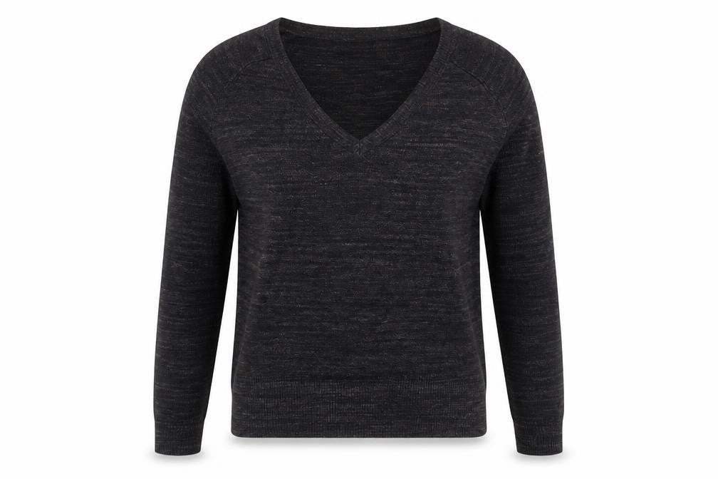 Front view of Next Women's Black V-Neck Cotton jumper, size 6