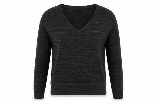 Front view of Next Women's Black V-Neck Cotton jumper, size 6