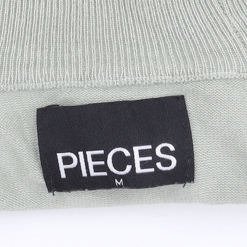 Pieces Women's Green Pullover Jumper Size M