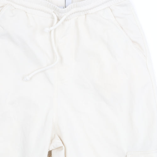 Adidas Unisex White Jogger Trousers - Large