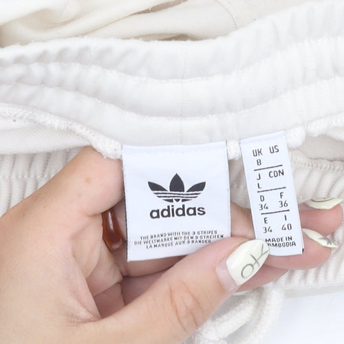 Adidas Unisex White Jogger Trousers - Large