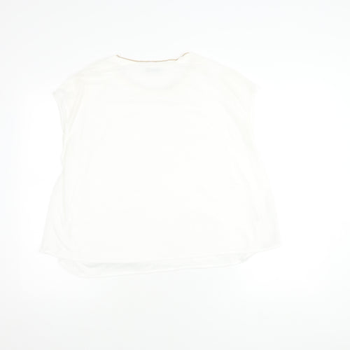 Mango Women's Ivory Sleeveless Top - Size L