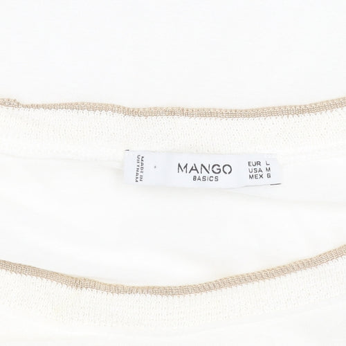 Mango Women's Ivory Sleeveless Top - Size L