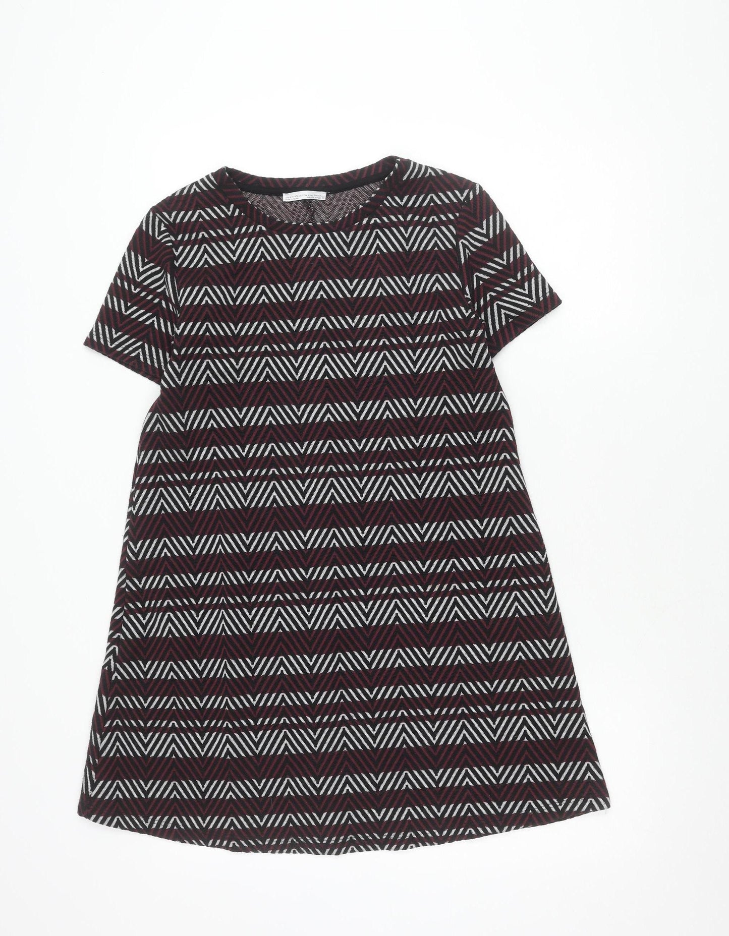 Zara Women's Multicoloured Geometric Shift Dress Size 12