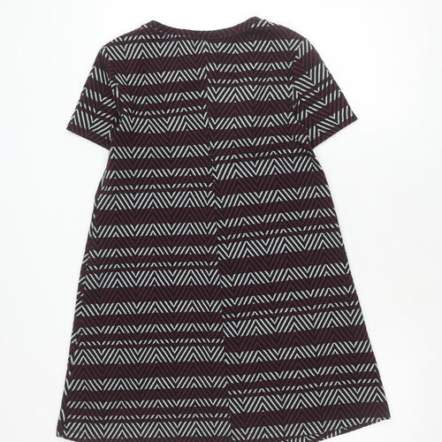 Zara Women's Multicoloured Geometric Shift Dress Size 12