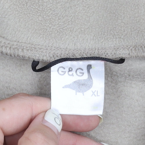 G&G Men's Beige Full Zip Fleece Jacket XL