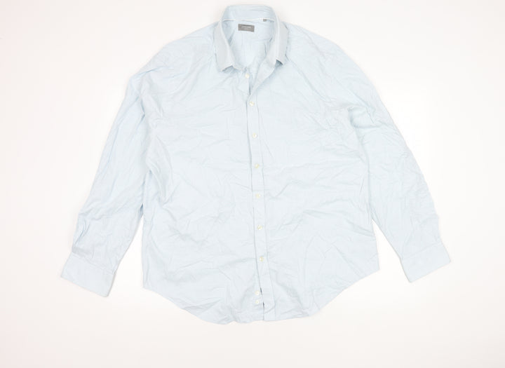 Jaeger Men's Blue Slim Fit Checked Shirt 17.5
