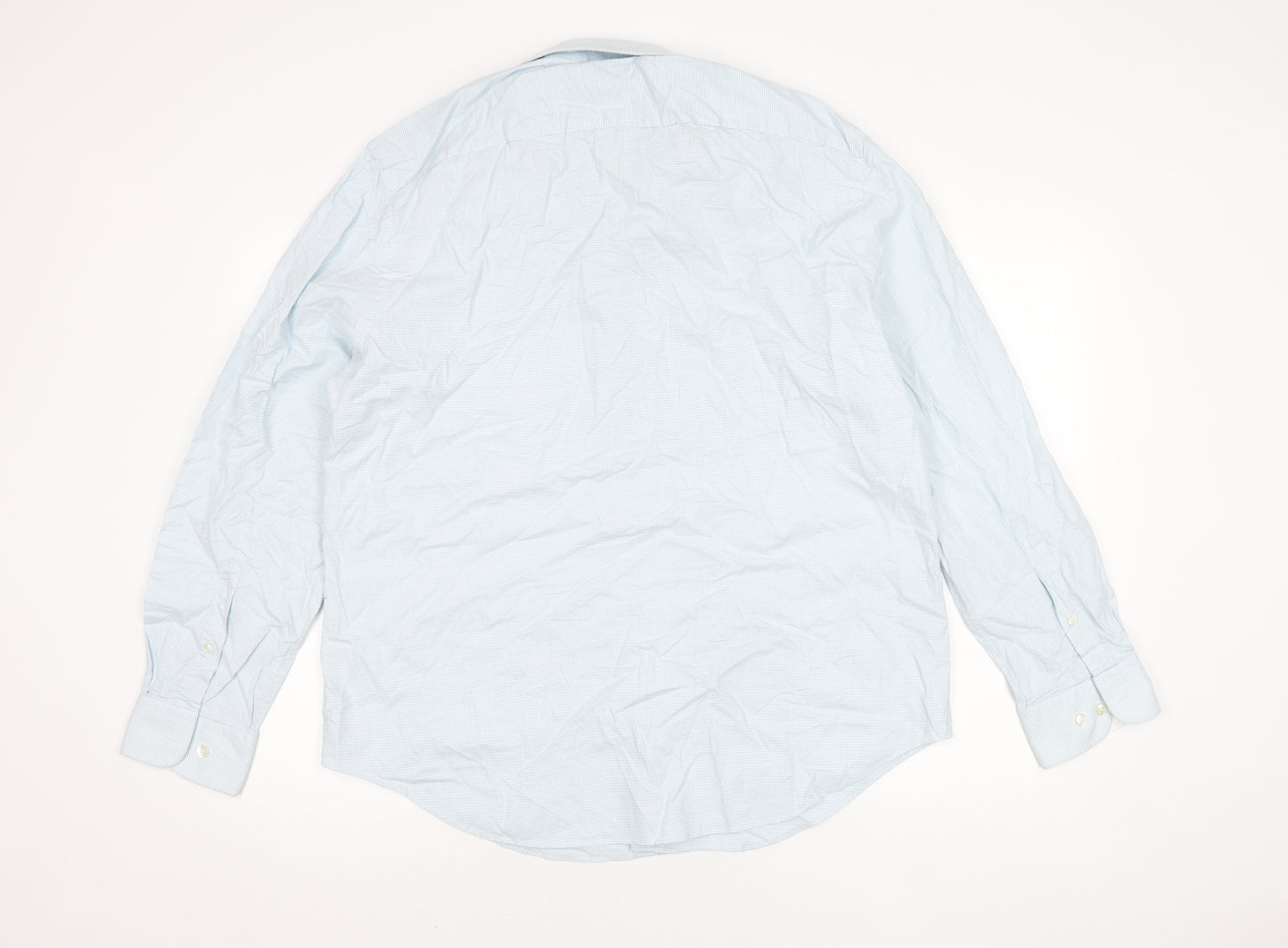 Jaeger Men's Blue Slim Fit Checked Shirt 17.5