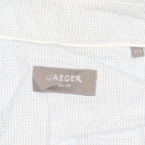 Jaeger Men's Blue Slim Fit Checked Shirt 17.5
