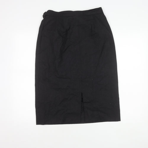 Jaeger Women's Black Wool Pencil Skirt Size 14