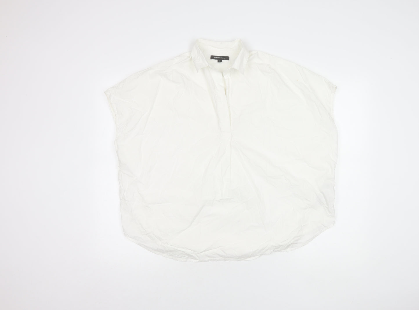 French Connection Women's White Sleeveless Collared Shirt