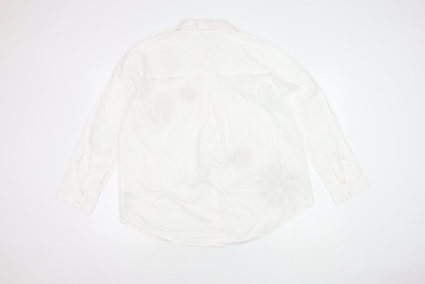Marks and Spencer Women's White Embroidered Button-Up Shirt
