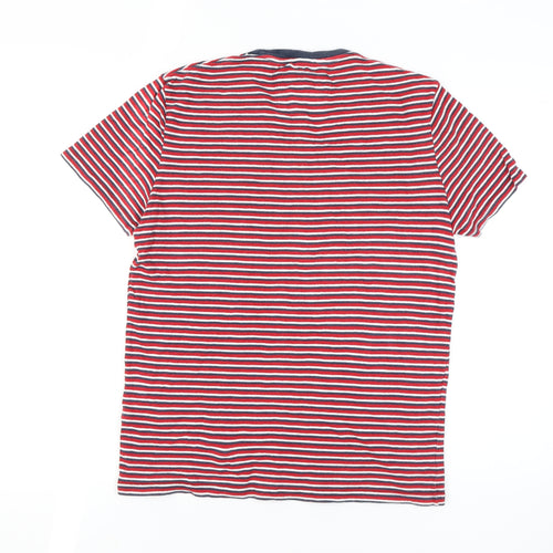 Jack Wills Men's Striped T-Shirt Small Red, Blue