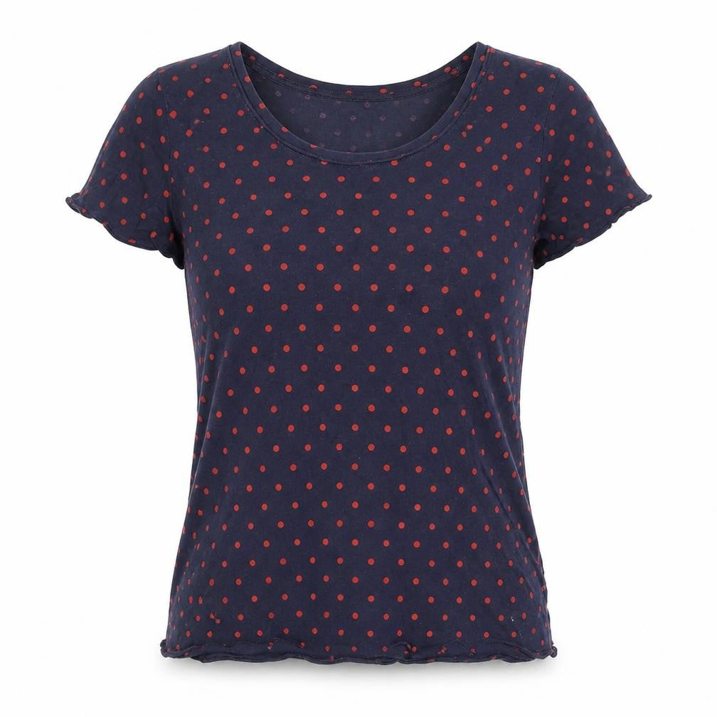 Front view of Gap Women's Blue Polka Dot T-Shirt XS