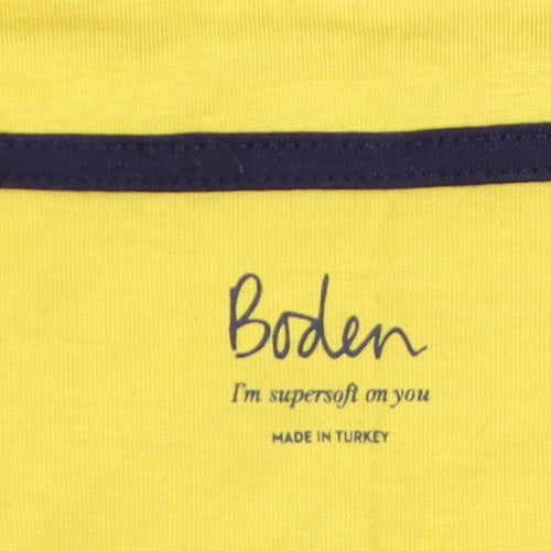 Boden Women's Yellow Crew Neck T-Shirt Size 14