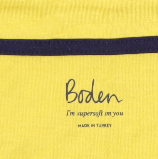 Boden Women's Yellow Crew Neck T-Shirt Size 14