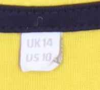 Boden Women's Yellow Crew Neck T-Shirt Size 14