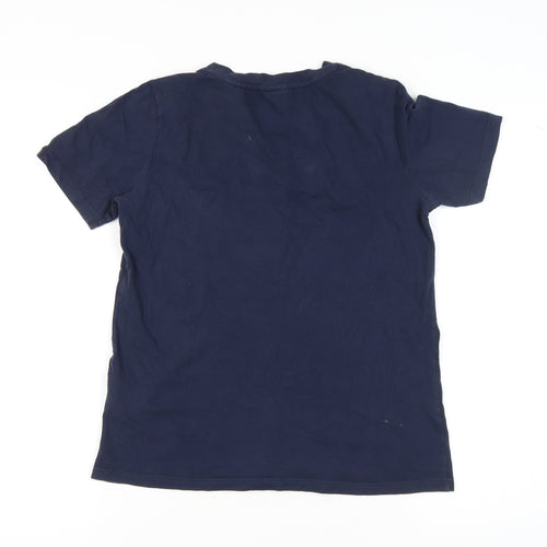 Superdry Women's Blue T-Shirt UK 8 Casual Cotton