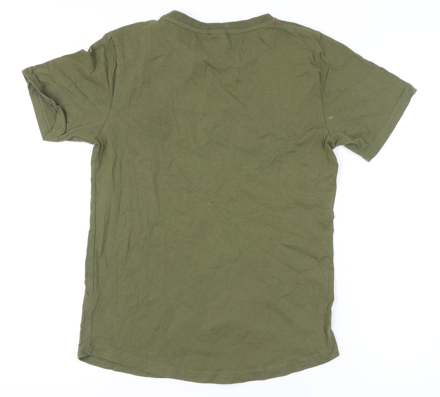 DFND Boys' Green T-Shirt, Size 13-14, Logo Accent