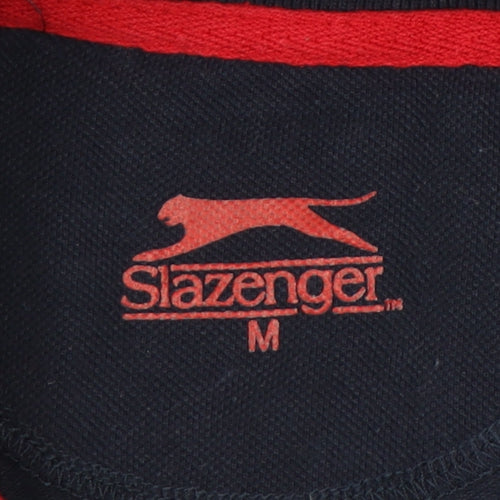 Slazenger Men's Blue Polo Shirt M, Short Sleeve, Cotton
