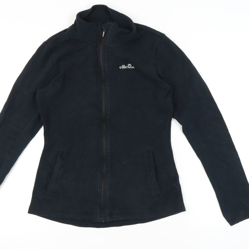 Ellesse Women's Black Zip Jacket, Size L, Logo Accent