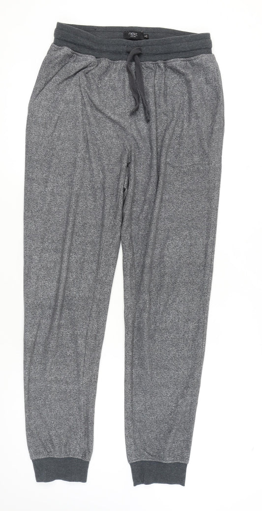 Next Men's Grey Lounge Pants, M, Drawstring Herringbone