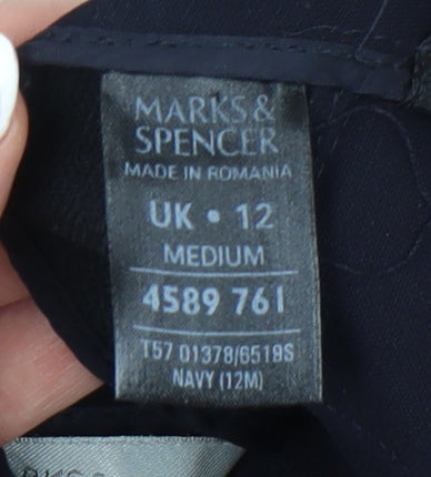 Marks and Spencer Women's Navy Cropped Trousers, Size 12