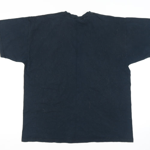 YCCC Men's Black XL Cotton Sports Graphic Tee