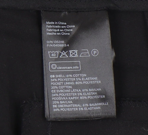 H&M Women's Black Flat Front Trousers Size 14