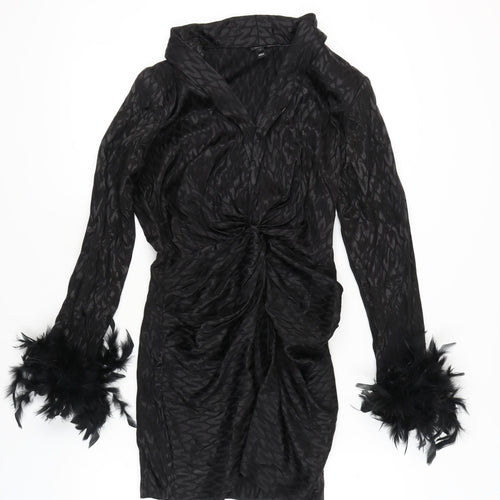 River Island Black Bodycon Dress Size 10