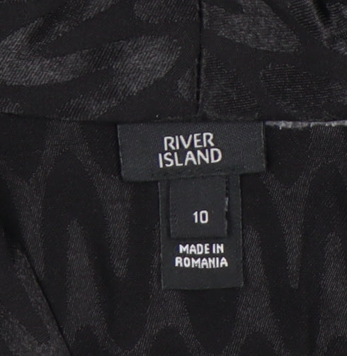 River Island Black Bodycon Dress Size 10