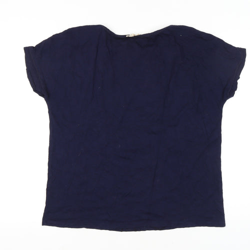 Phase Eight Women's Blue Embroidered T-Shirt, Size 16