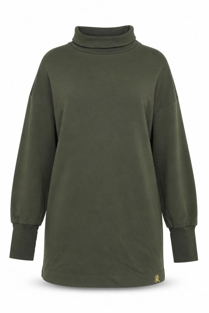 Front view of River Island Green Roll Neck Women's Top, size 10