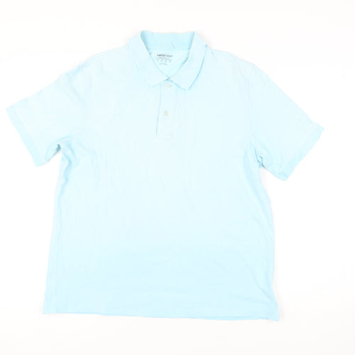 Lands' End Men's Blue Polo Shirt, M, Casual, Cotton