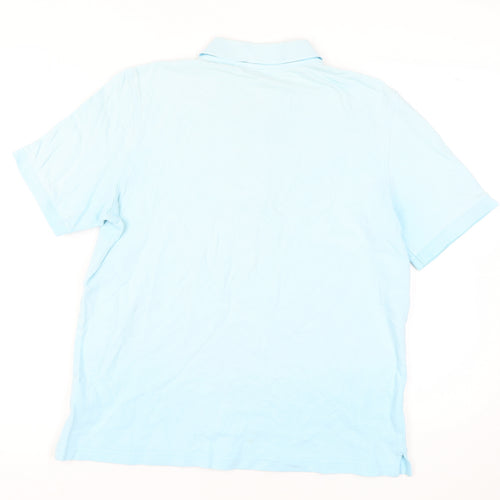 Lands' End Men's Blue Polo Shirt, M, Casual, Cotton