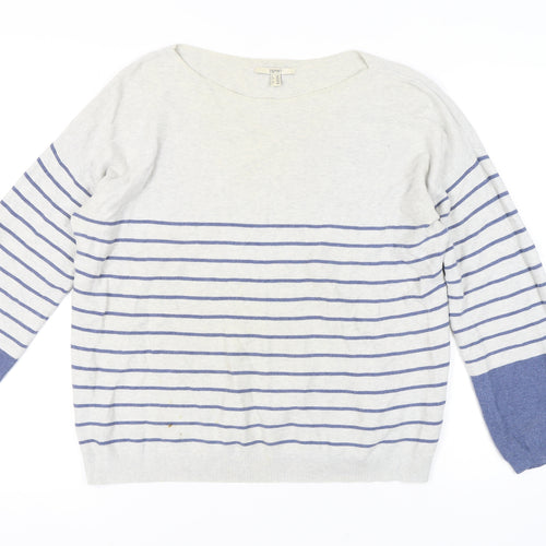 Esprit Women’s Blue Striped 2XL Pullover Jumper