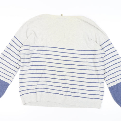 Esprit Women’s Blue Striped 2XL Pullover Jumper