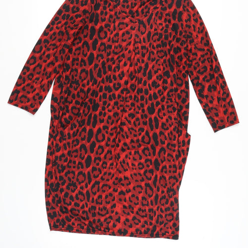 Roman Originals Red Animal Print Women's Dress Size 10